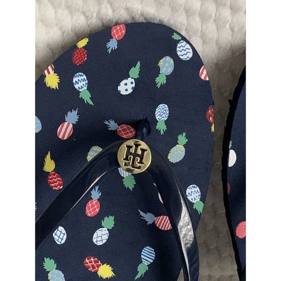 NWT Women’s sandals Size 9 Tommy Hilfirger Bleigh-C mini pineapples Dark Blue - Picture 5 of 12